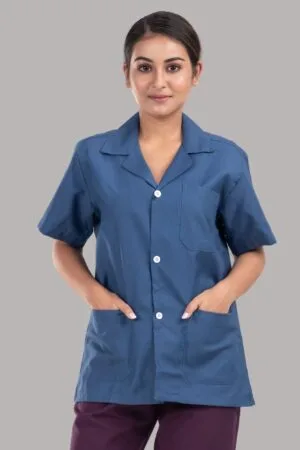 Sigma Lab Coat-Unisex-Half Sleeves- Peacock Blue
