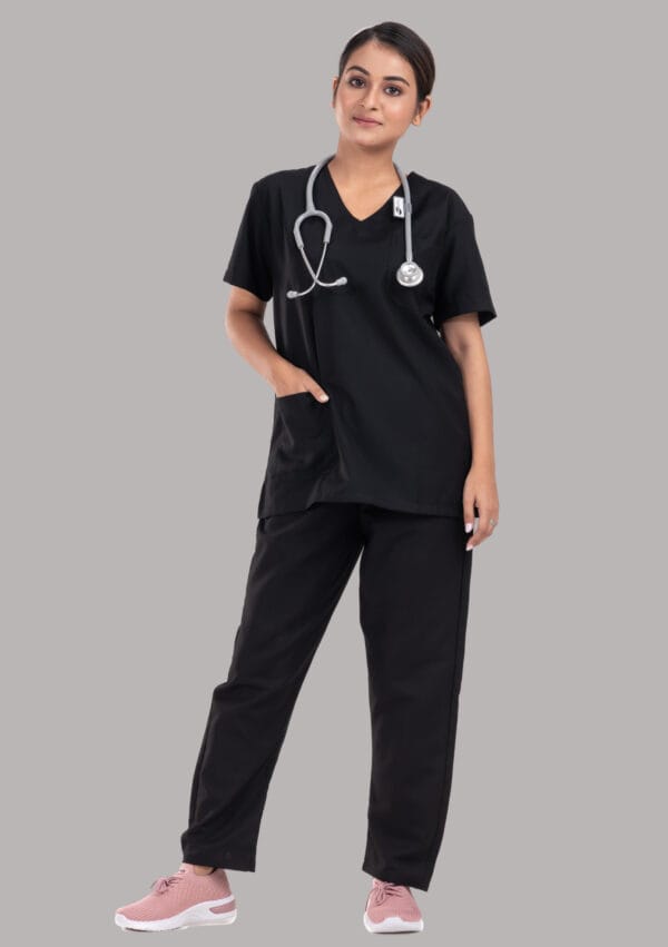 Unisex Scrub Dress-Black - Image 2