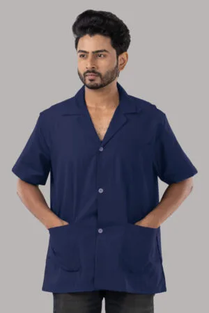 Sigma Lab Coat-Unisex-Half Sleeves- Navy Blue