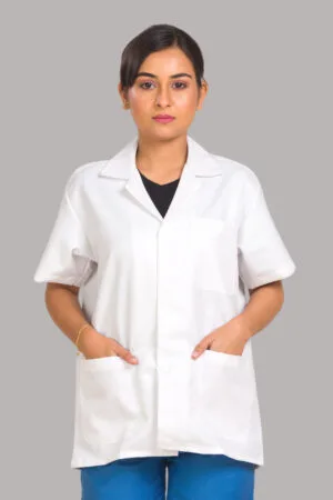 RightCare Lab Coat-Female-Half Sleeves-White