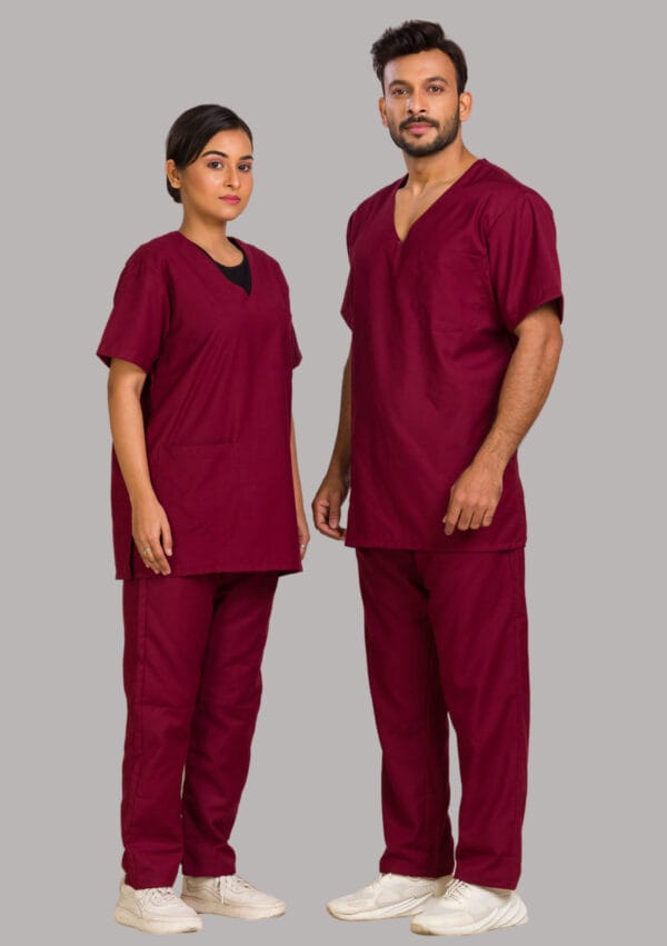 Unisex Scrub Dress-Maroon - Image 2