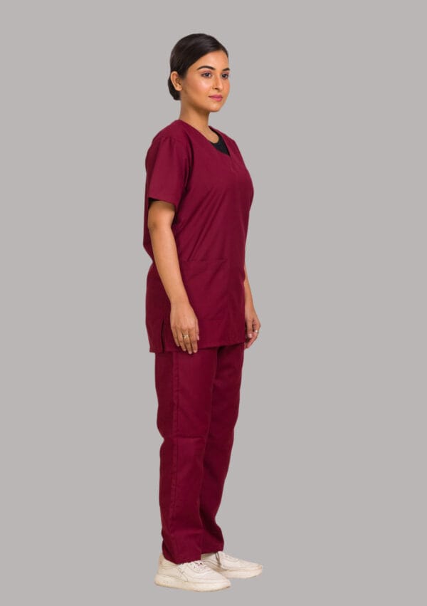 Unisex Scrub Dress-Maroon - Image 3