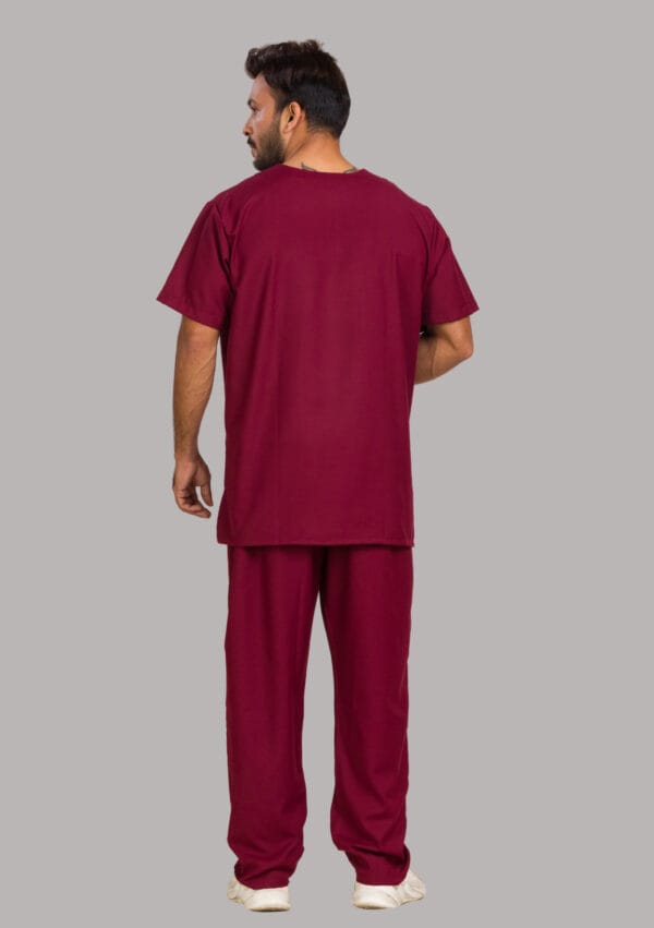 Unisex Scrub Dress-Maroon - Image 5