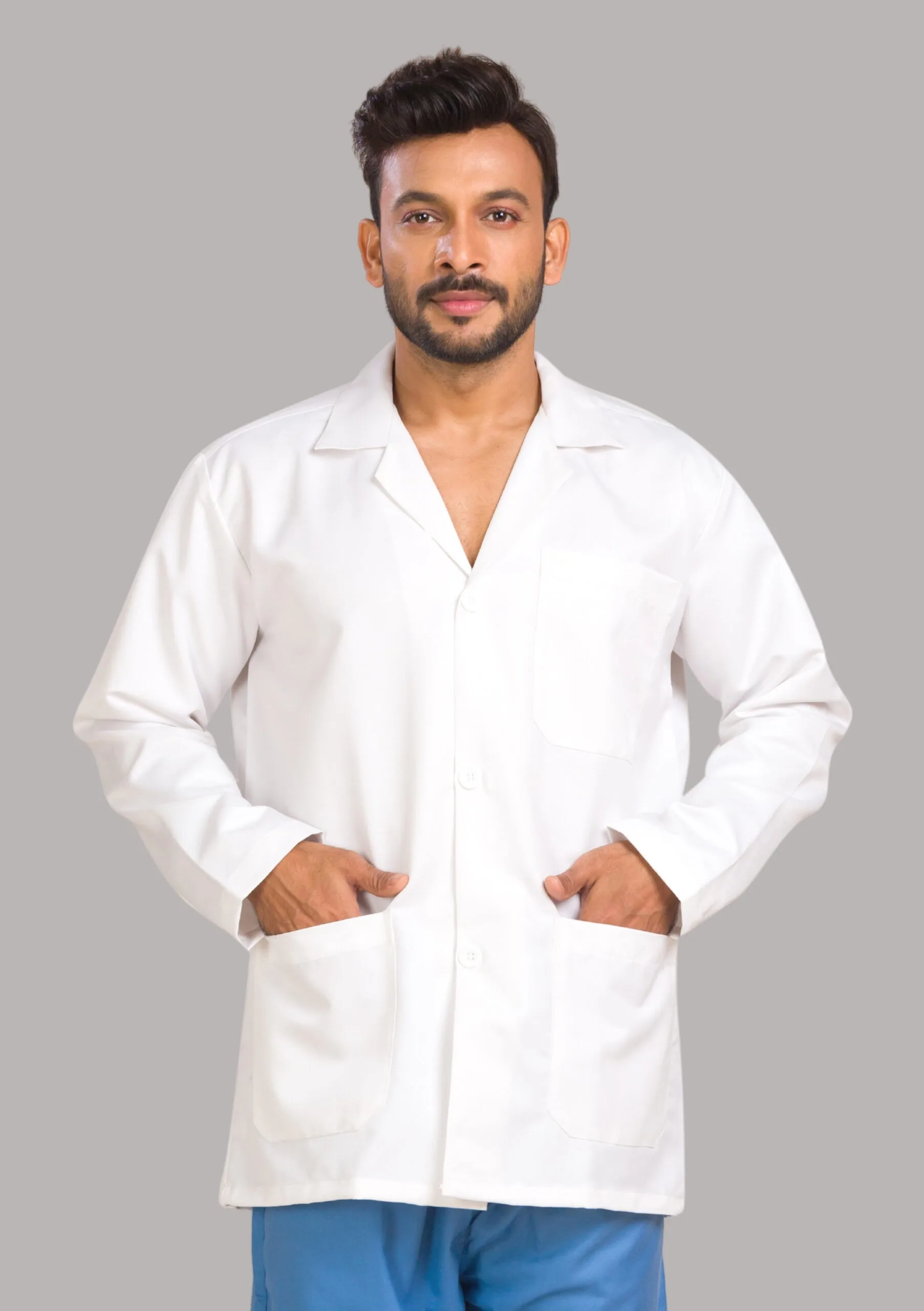 RightCare Lab Coat-Male-Full Sleeves-White Hospriqs