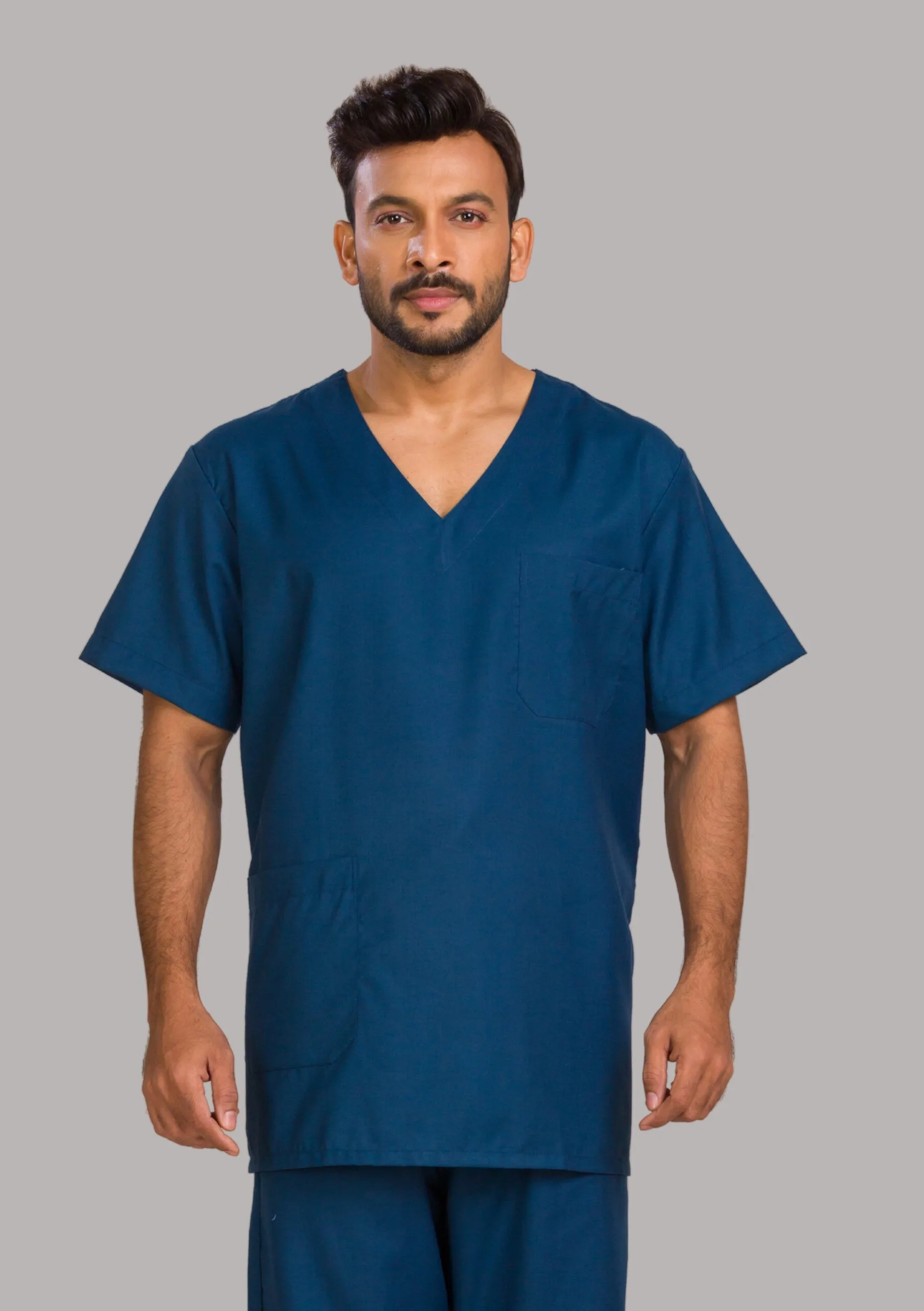 Unisex Scrub Dress-Peacock Blue - Hospriqs Unisex Scrub Dress-Peacock Blue - Hospriqs