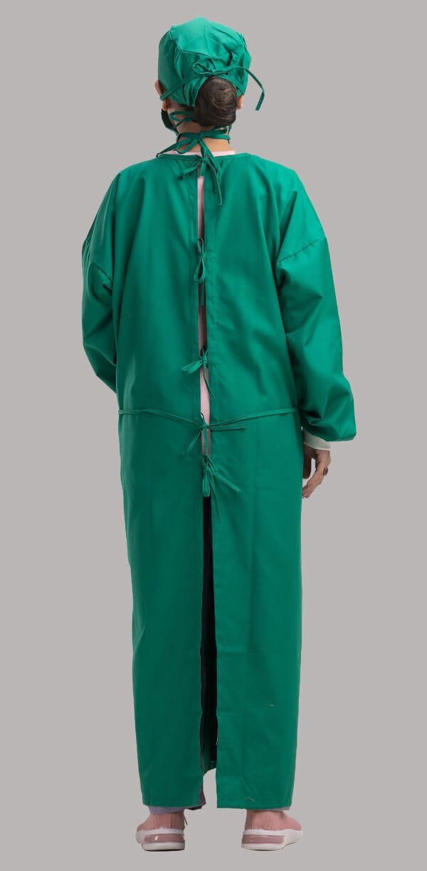 O T Gown Ribbed with Cap and Mask- Green - Image 5