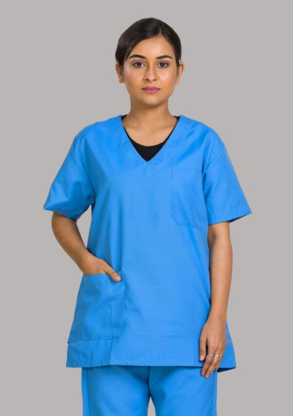 Unisex Scrub Dress-Sky Blue