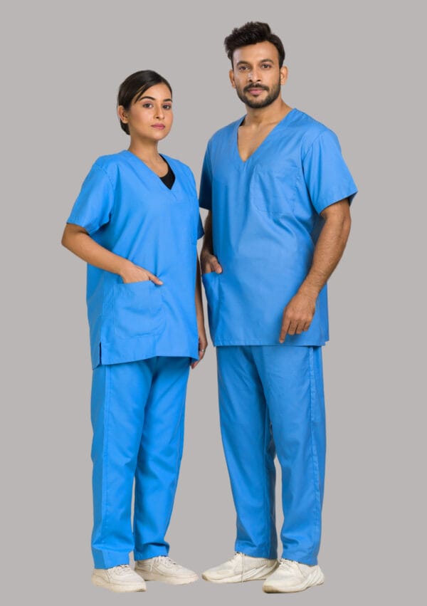 Unisex Scrub Dress-Sky Blue - Image 2