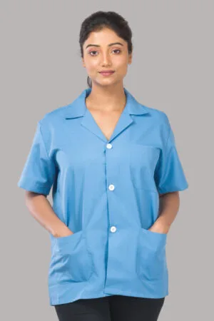 Sigma Lab Coat-Unisex-Half Sleeves- Sky Blue