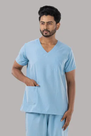 Unisex Scrub Dress-Light Sky Blue