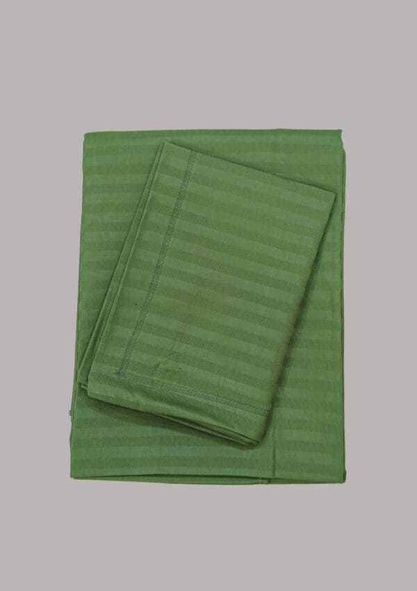 Sigma Bed Sheet with Pillow Cover Stripes Green