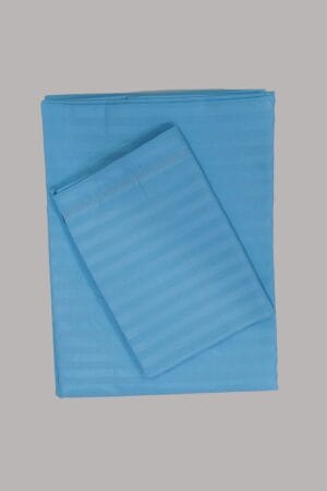 Sigma Bed Sheet with Pillow Cover Stripes Sky blue