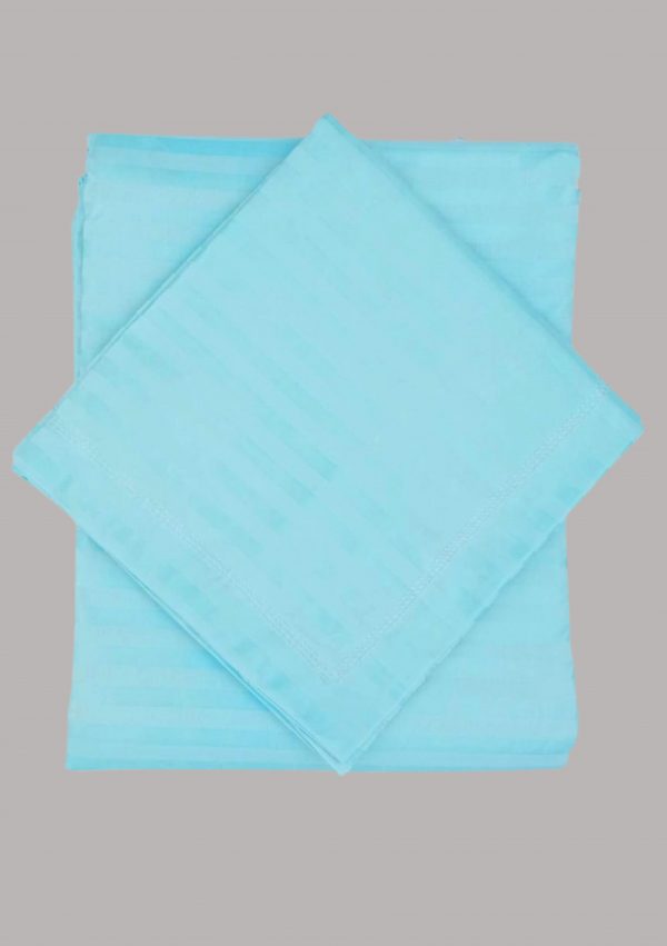 Sigma Bed Sheet with Pillow Cover Stripes Sky blue (S09) Hospriqs