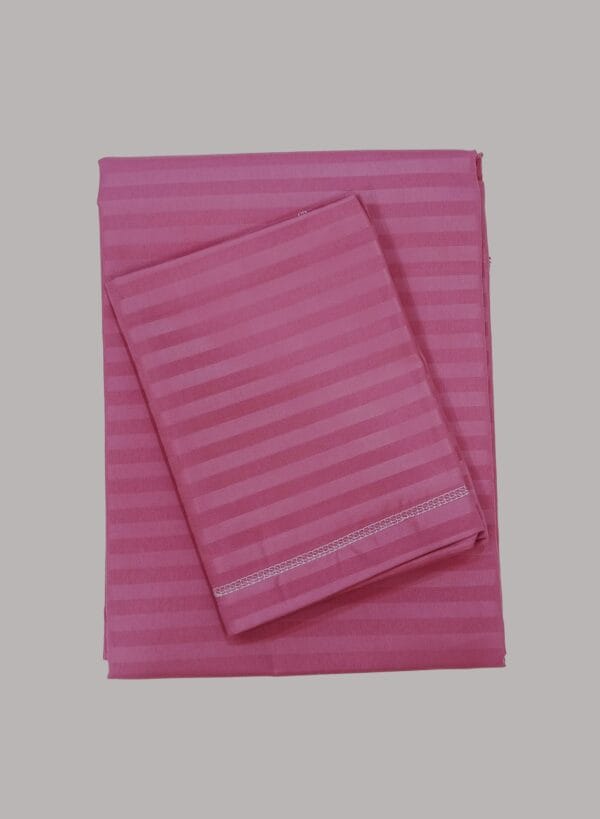 Sigma Bed Sheet with Pillow Cover Stripes Rose Gold