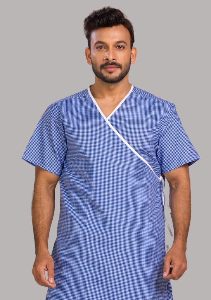 Patient Gowns - Color Blue Checks main image 1