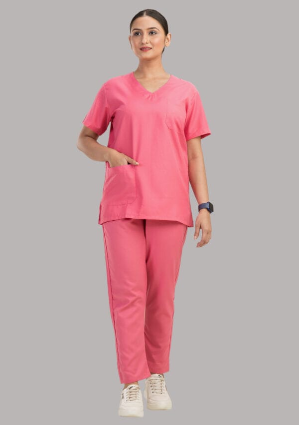 Unisex Scrub Dress-Pink - Image 2