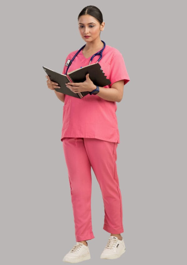 Unisex Scrub Dress-Pink - Image 4