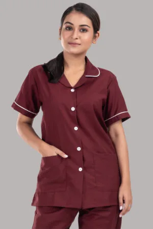 Nurse Uniform Maroon | Comfortable & Breathable Fit