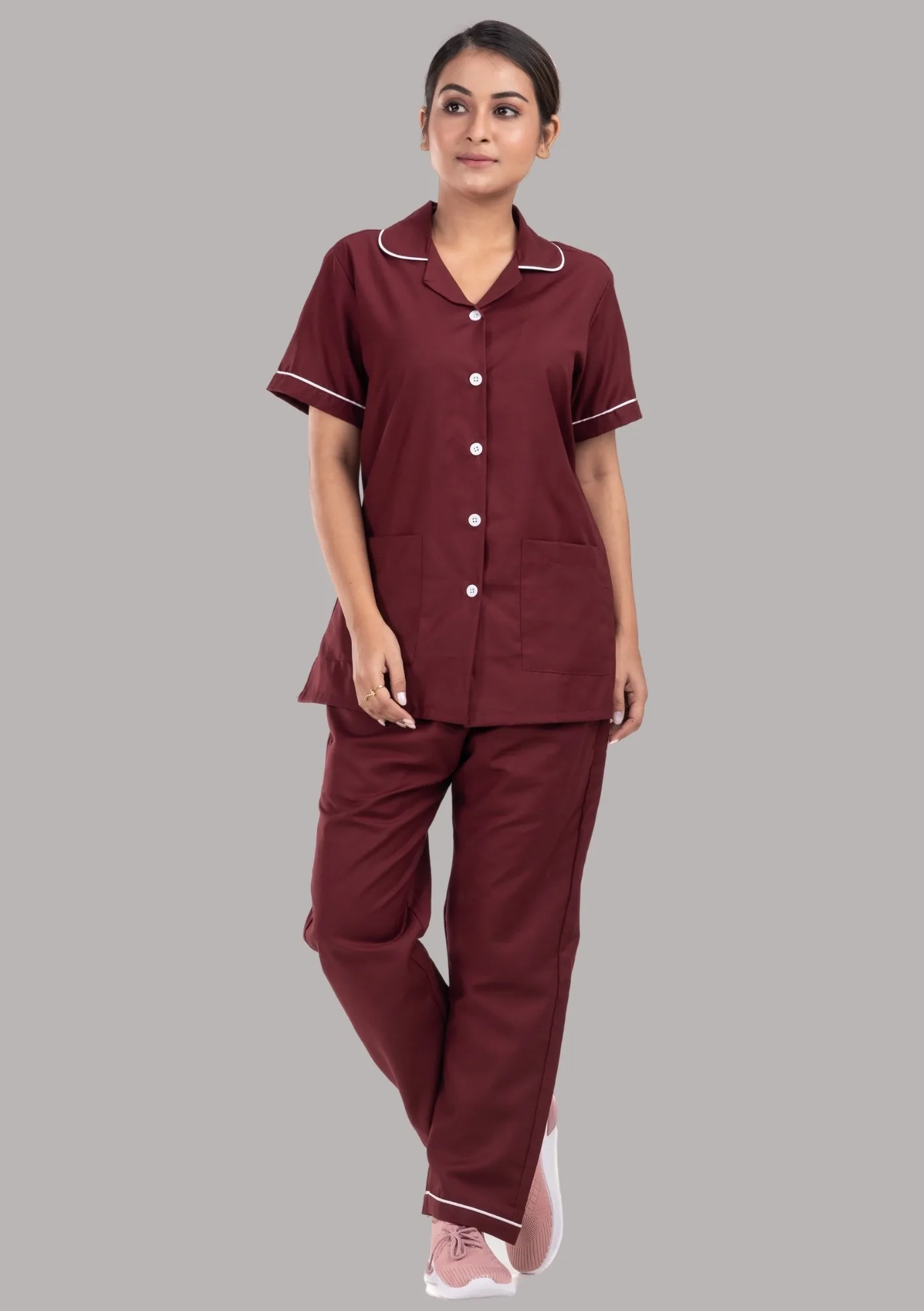 Nurse Uniform-Maroon - Image 3