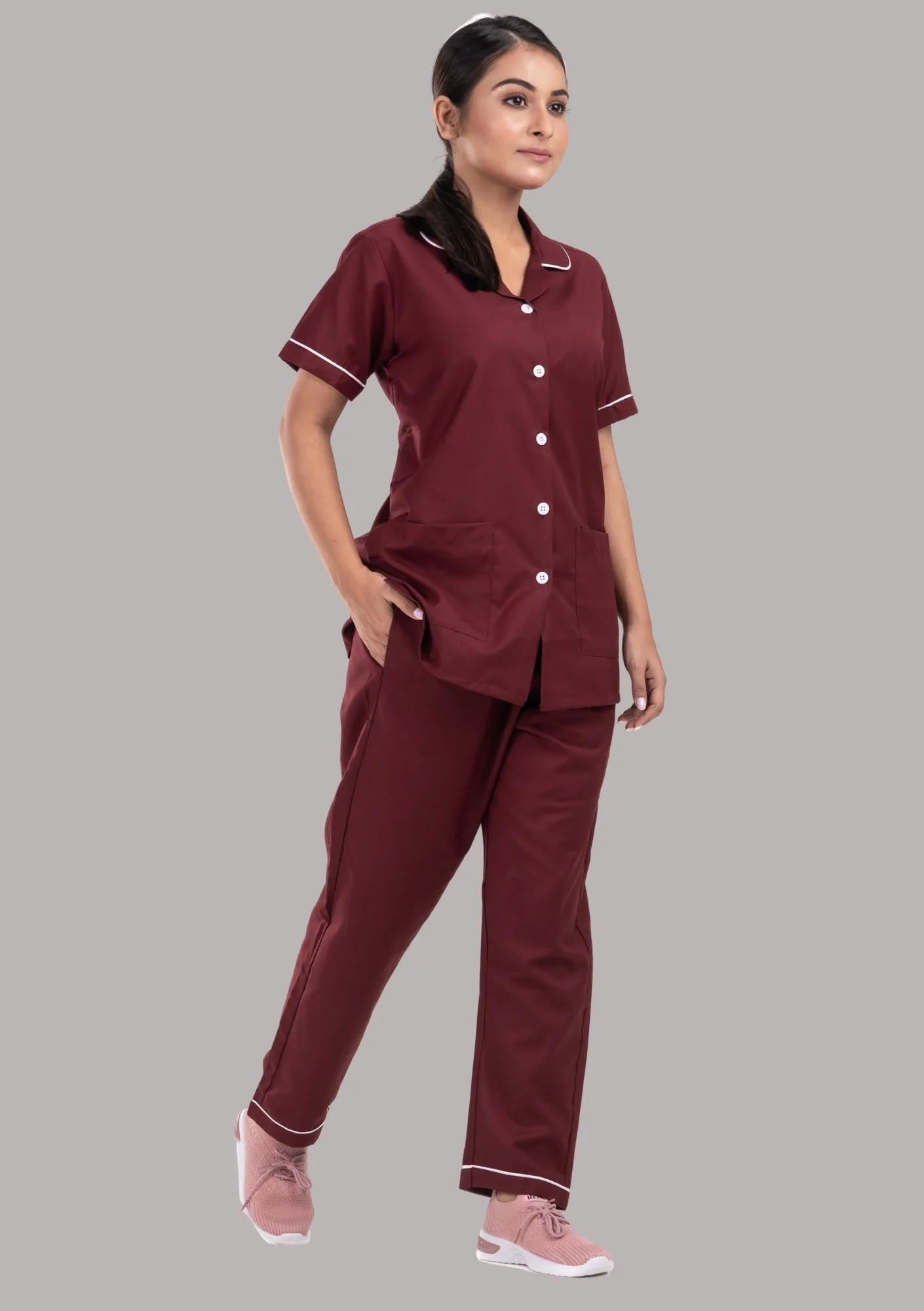 Nurse Uniform-Maroon - Image 4