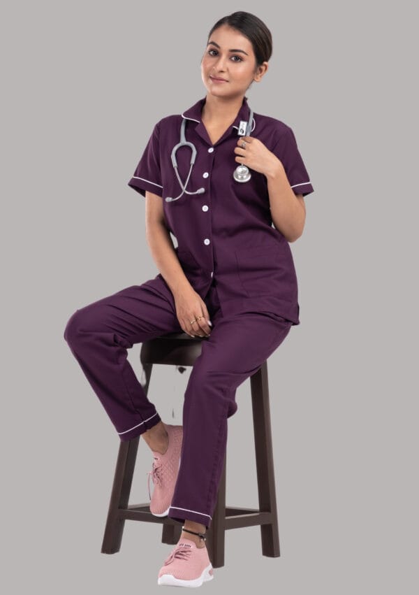 Nurse Uniform-Wine - Image 2