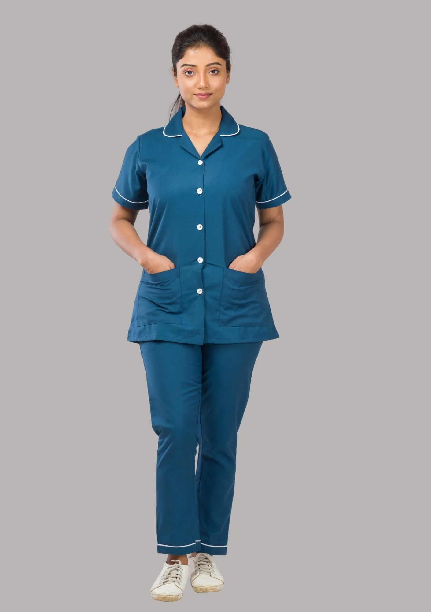Nurse Uniform-Peacock Blue - Image 2
