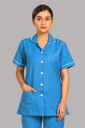 Premium Sky Blue Nurse Uniform – Lightweight & Cozy