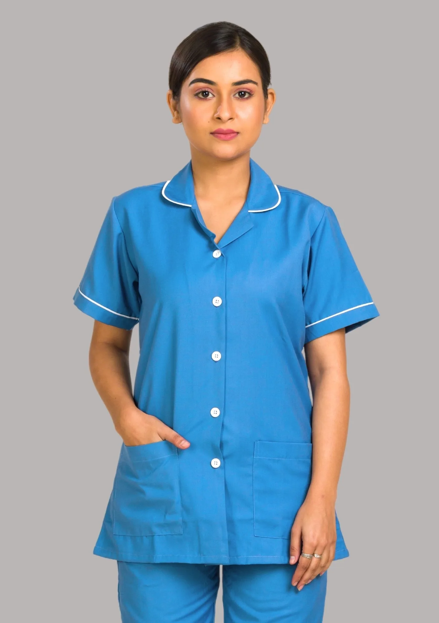 Premium Sky Blue Nurse Uniform – Lightweight & Cozy