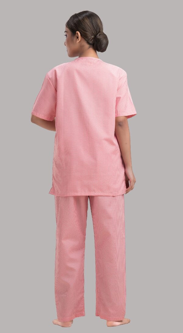 Patient Dress-Shirt and Pant Pattern-Checks-Pink - Image 6
