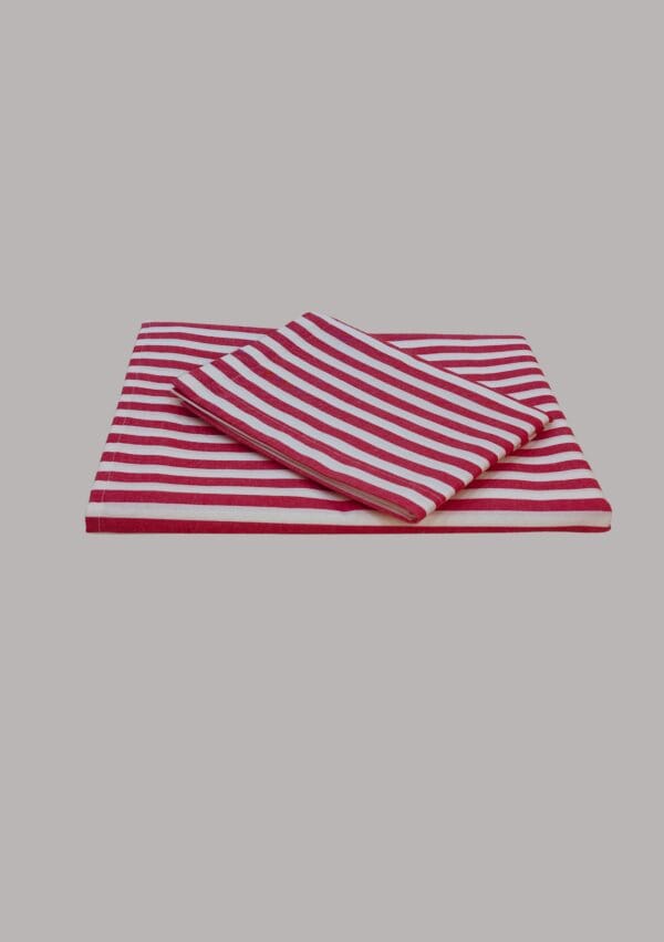Hospital Bed Sheet with Pillow Cover - Stripes Pink - Image 4