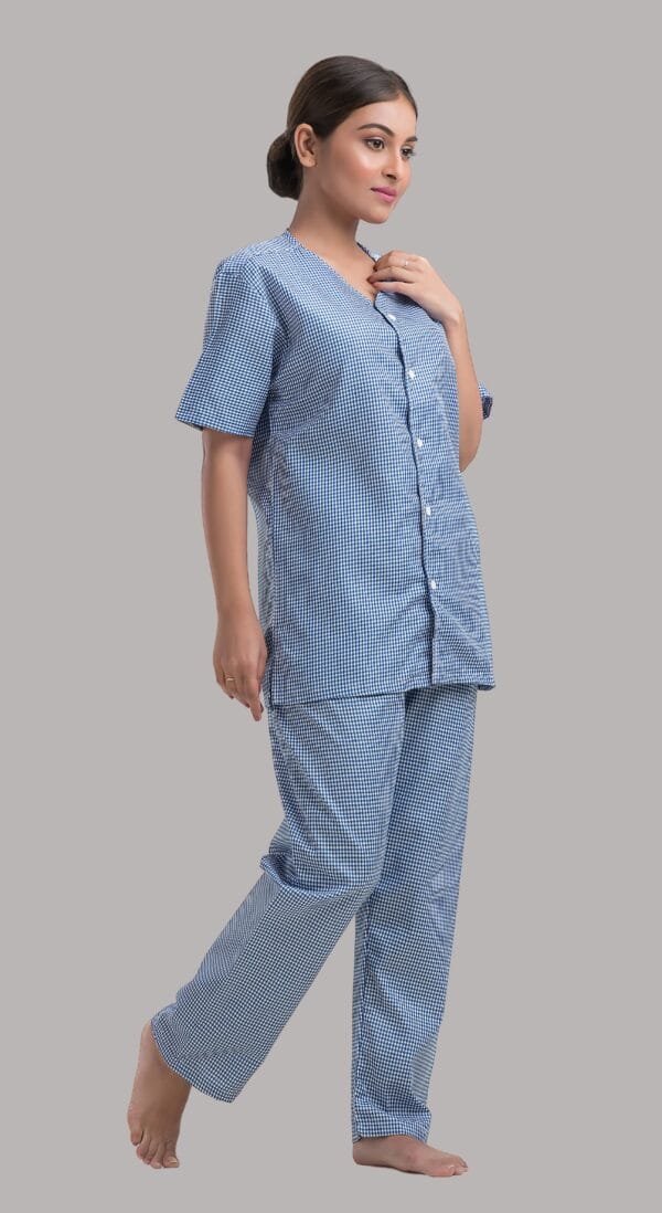 Patient Dress-Shirt and Pant Pattern-Checks-Sky Blue - Image 4