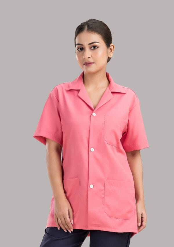 Sigma Lab Coat-Unisex-Half Sleeves- Pink