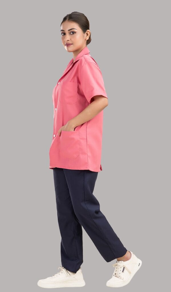 Sigma Lab Coat-Unisex-Half Sleeves- Pink - Image 4