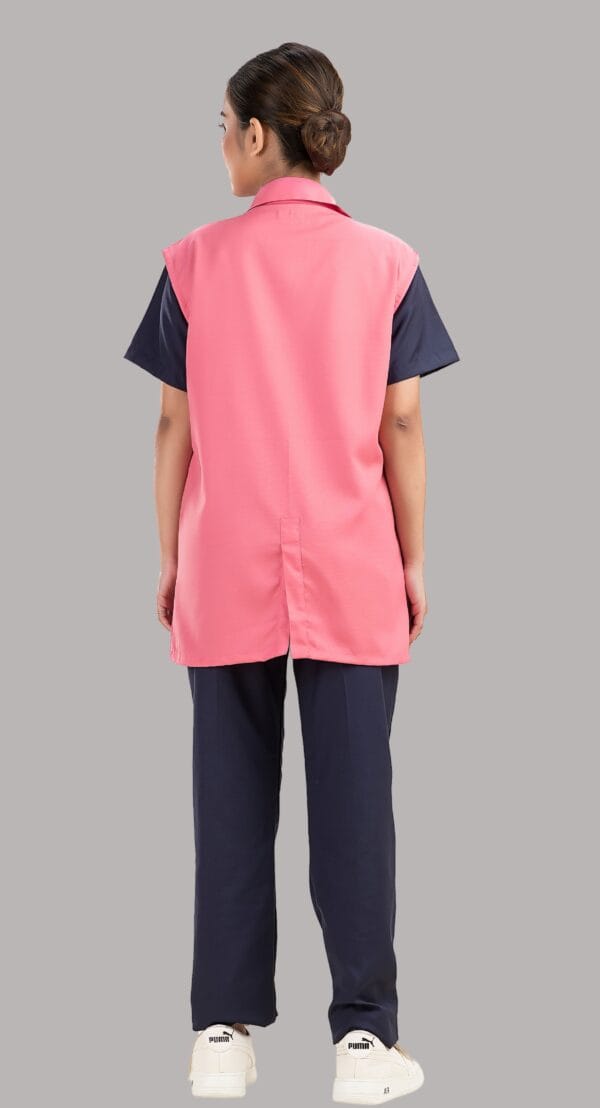 Sigma Lab Coat-Unisex-Sleeve-Less- Pink - Image 5